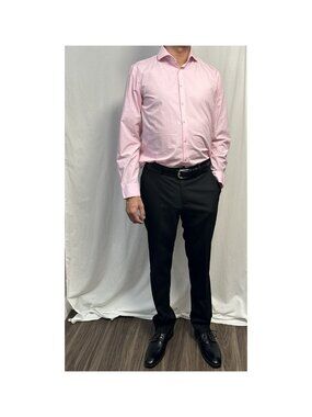 Calibrate Extra Trim Fit Non-Iron Stretch Dress Shirt - Pink - 16 34/35